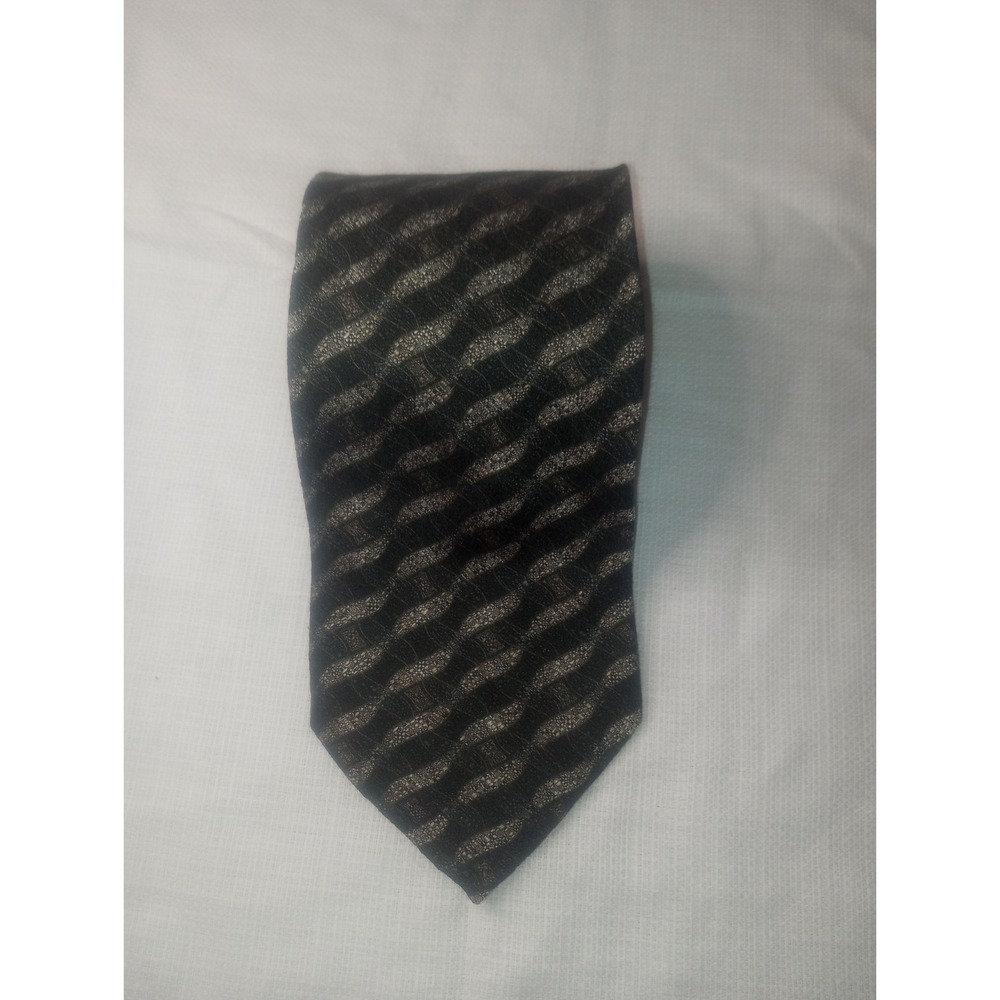 Hart Schaffner Marx Abstract Wide Silver Multicolor Silk Italy‎ Tie
